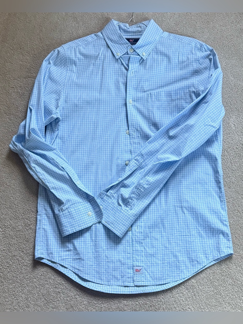 VINEYARD VINES Light Blue Check Button-Down Shirt - Picture 1 of 5